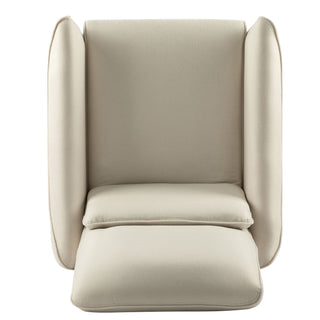 Upholstered Push Recliner Chair With Rubber Wood Legs For Living Room