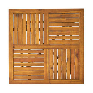 Outdoor Rectangular Table With Curved Legs And Perpendicular Wooden Slats Table Top
