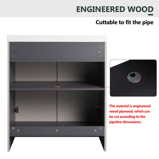Modern Freestanding Bathroom Vanity With Soft Close Cabinet Doors