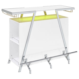 Katia - Wine Cabinet With LED Home Bar, 12 Bottle Storage - Gloss White
