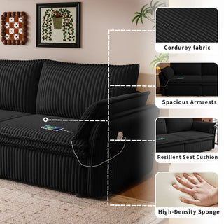 2 In 1 Convertible Sofa Bed, Multi Functional Living Room Furniture