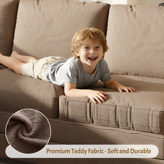 L-Shaped Couch With Pull-Out Bed, Oversize Convertible Sleeper Sofa With Side Pocket & USB Port