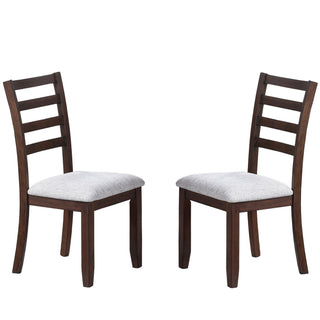 Ladder Back Design Dining Chairs (Set of 2) - Walnut