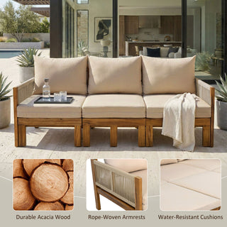 Outdoor 3 Seat Patio Sunbed