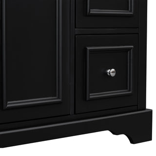 Bathroom Vanity With Sink, Soft-Close Doors, Adjustable U-Shelf, 3 Drawers