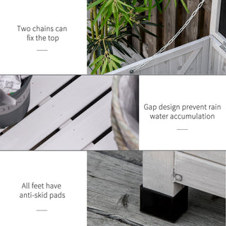 Outsunny - 75 Gallon Wooden Deck Box, Outdoor Storage Container With Aerating Gap & Weather-Fighting Finish - Gray