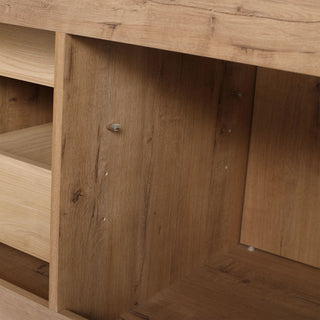 36" Freestanding Bathroom Vanity With Sink, Soft Close Doors & 2 Drawers - Imitative Oak