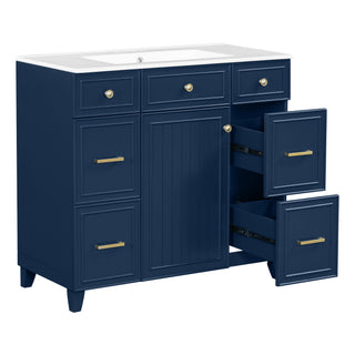 Bathroom Vanity With Ceramic Sink, Soft Close Doors, Adjustable Shelves