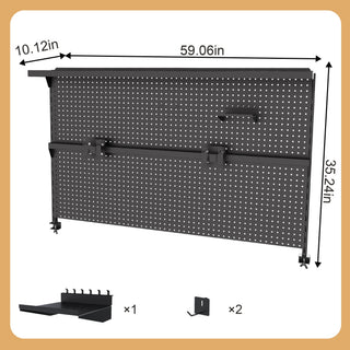 Clamp On Desk Pegboard With Single Monitor Stand