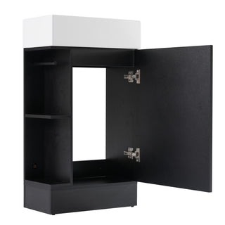 Modern Bathroom Vanity With Sink And 2 Tier Shelf