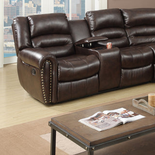 Reclining Sectional Sofa With Console