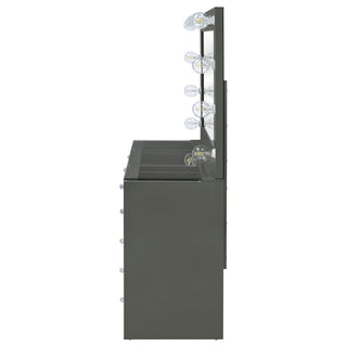 Fern - 7 Drawer Vanity Set With Mirror And Globe Lights