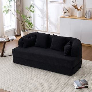 Foldable Sofa Bed, Boneless Couch Convertible Sleeper With 4 Pillows