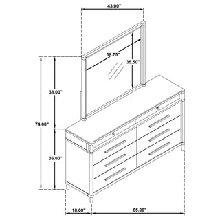 Robinson - 8 Drawer Dresser With Mirror - White