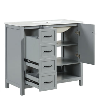 Modern Bathroom Vanity With Sink Top, 2 Doors And 2 Drawers