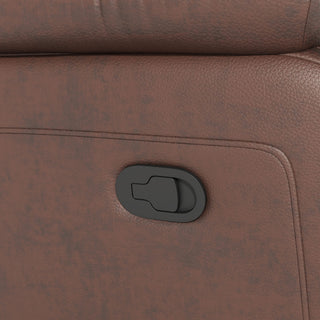 Genuine Non Power Reclining Sofa With Drop Down Table, Stainless Steel Cupholders And Magazine Bag