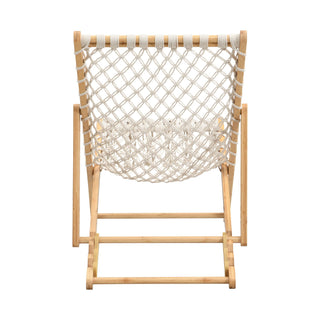 Bamboo Weaving Chair Set With Handwoven Rope For Patio And Living Spaces - Natural