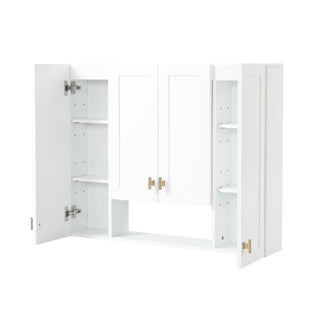 30" Bathroom Cabinet With 5 Adjustable Shelves, Wall Mounted Medicine Cabinet - White