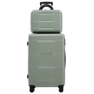 6 Piece Lightweight Hardshell Luggage Set With Double Spinner Wheels, Password Lock