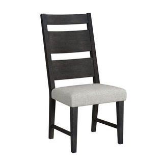 Jemma - Wood Back Dining Side Chair (Set of 2) - Dark Espresso / Beige Linen