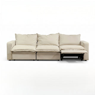 Plush Pillow Top Reclining Sofa, 3 Seat - Cream Beige