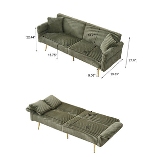 Luxury Foldable Double Sofa Bed With Folding Armrests