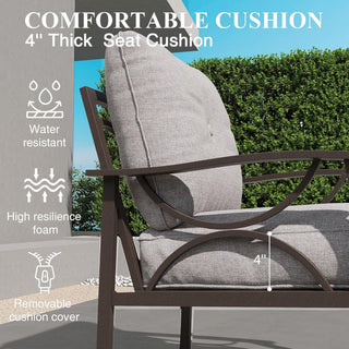 Patio Furniture Set, Coffee Table And Cushions For Backyard