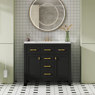 Bathroom Vanity With Sink Combo Set, Modern Bathroom Cabinet With 4 Drawers