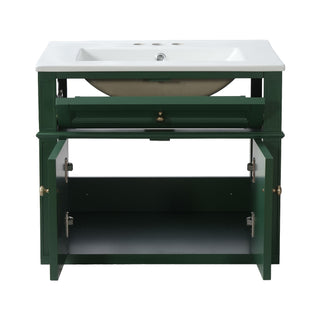 Wall Mounted Bathroom Vanity With Tip Out Drawer And Open Back Design
