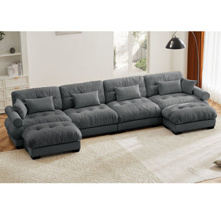 Super Comfort Oversized Modular Sectional Sofa With Movable Ottoman