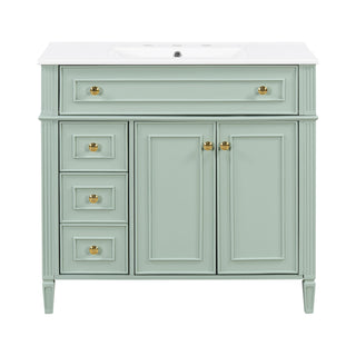 Bathroom Vanity With Sink, 3 Drawers & 2 Soft-Close Doors