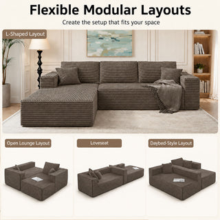Modern L-Shaped Sectional Sofa With Left Facing Chaise