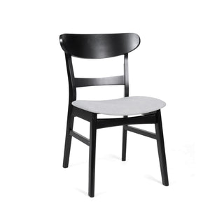 5 Piece Dining Set With 1 Table And 4 Upholstered Chairs - Black / Light Gray