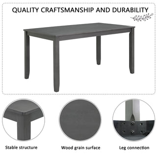 Dining Table Set With Upholstered Chairs, Rectangular Dining Table Set