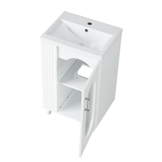 Modern Bathroom Vanity With Sink, Adjustable 2 Tier Shelf
