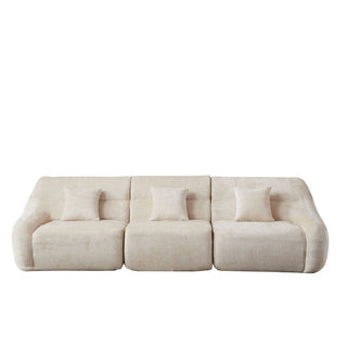 Luxury Curved Corner Sectional Sofa With 4 Pillows