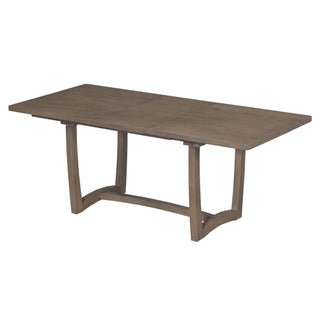 Rectangular Extendable Dining Table Set With 6 Upholstered Chairs