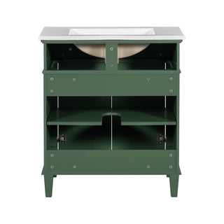 Bathroom Vanity With Ceramic Basin, Soft Close Door And Adjustable Shelves