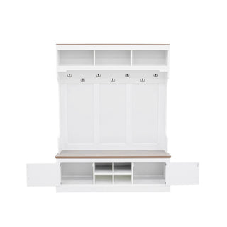 Farmhouse Hall Tree With Bench And Shoe Storage