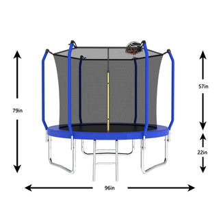 Trampoline With Basketball Hoop, Astm Approved Reinforced Type Outdoor Trampoline With Enclosure Net
