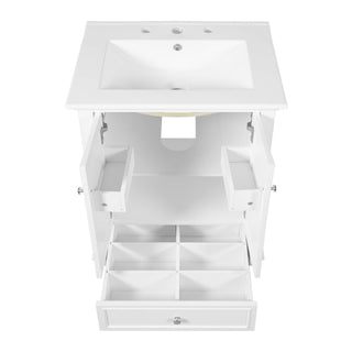Modern Bathroom Vanity With Sink, Cabinet With Drawer And Dividers, Rectangular Storage Unit