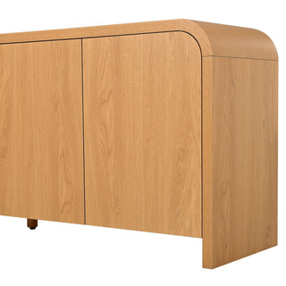 Curved Edge TV Stand With Large Cabinets