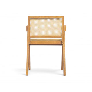 Chandigarh Arm Dining Chair With Natural Cane Design (Set of 2)