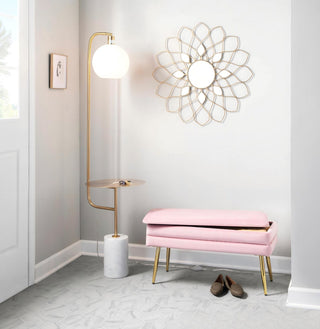 Symbol - Contemporary / Glam Floor Lamp Side Table - White Marble
