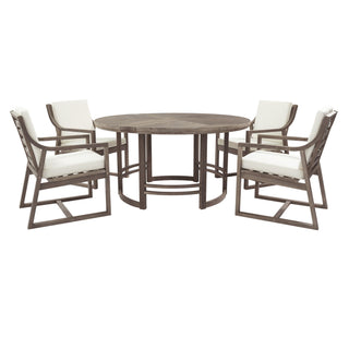 5 Piece Outdoor Dining Set, Patio Table And Chairs With Umbrella Hole