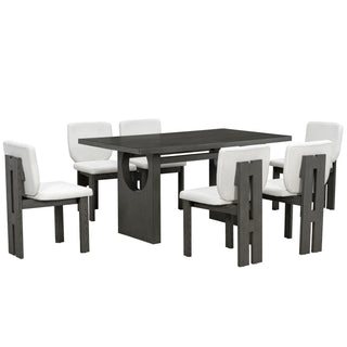 Dining Table Set For 6 With Upholstered Chairs