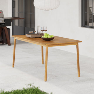 Visola - Outdoor Dining Table With Classic Slatted Top - Teak