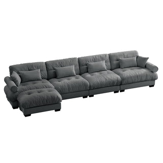 Super Comfort Oversized Modular Sectional Sofa With Movable Ottoman