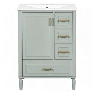 Modern Bathroom Vanity With Sink, Soft Close Doors, 3 Drawers