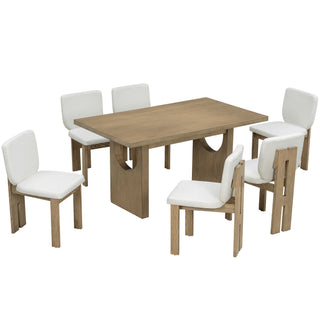 Dining Table Set For 6 With Upholstered Chairs